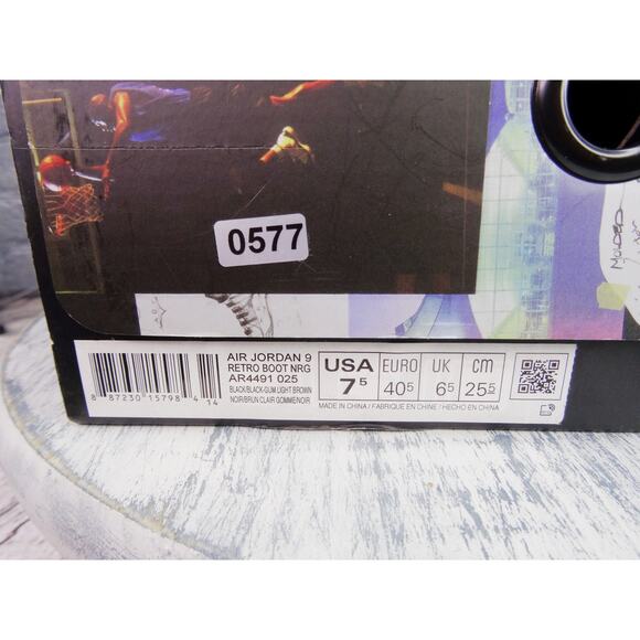 Air Jordan 9 Retro Boot NRG Black Size 7.5 AR4491-025 BNIB w/ Extra Brown Laces - Picture 2 of 16